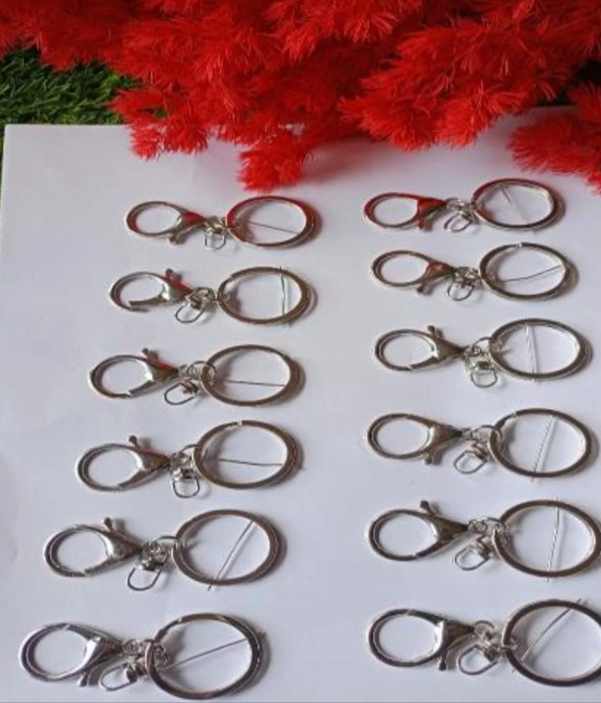 Bluster Keychain Ring Silver Sos /Min.Qty-12 Pcs