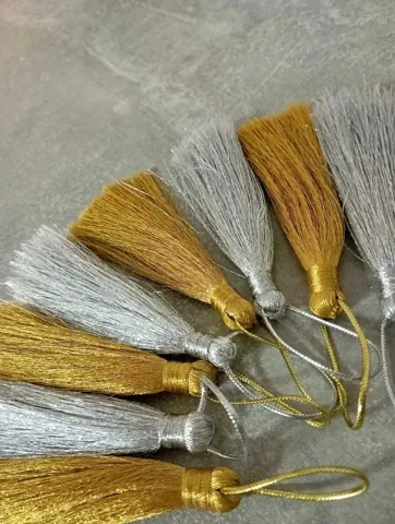 Tassle Gold Silver Mix/12 Pcs Pkt