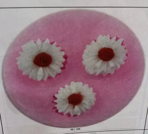 Pink mould 3 cavity flower size 3.5*1