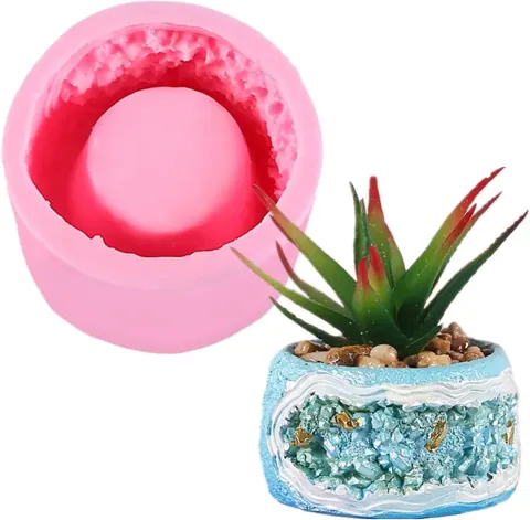 Pink planter mould size-7.3*4.3*4.3
