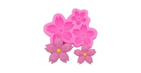 3 Cavity pink flower mould size-1*7.5cm