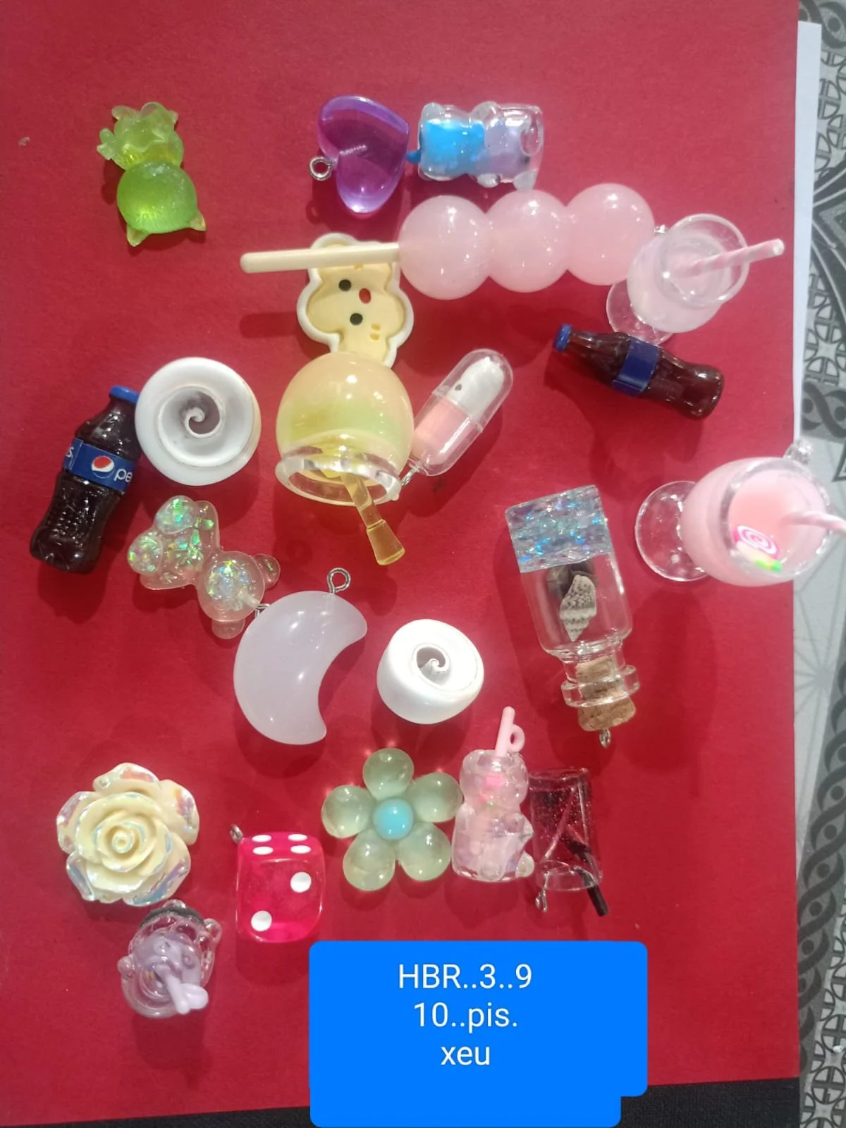 Mini blue bottle chars 10 pcs min qty 12 pkt