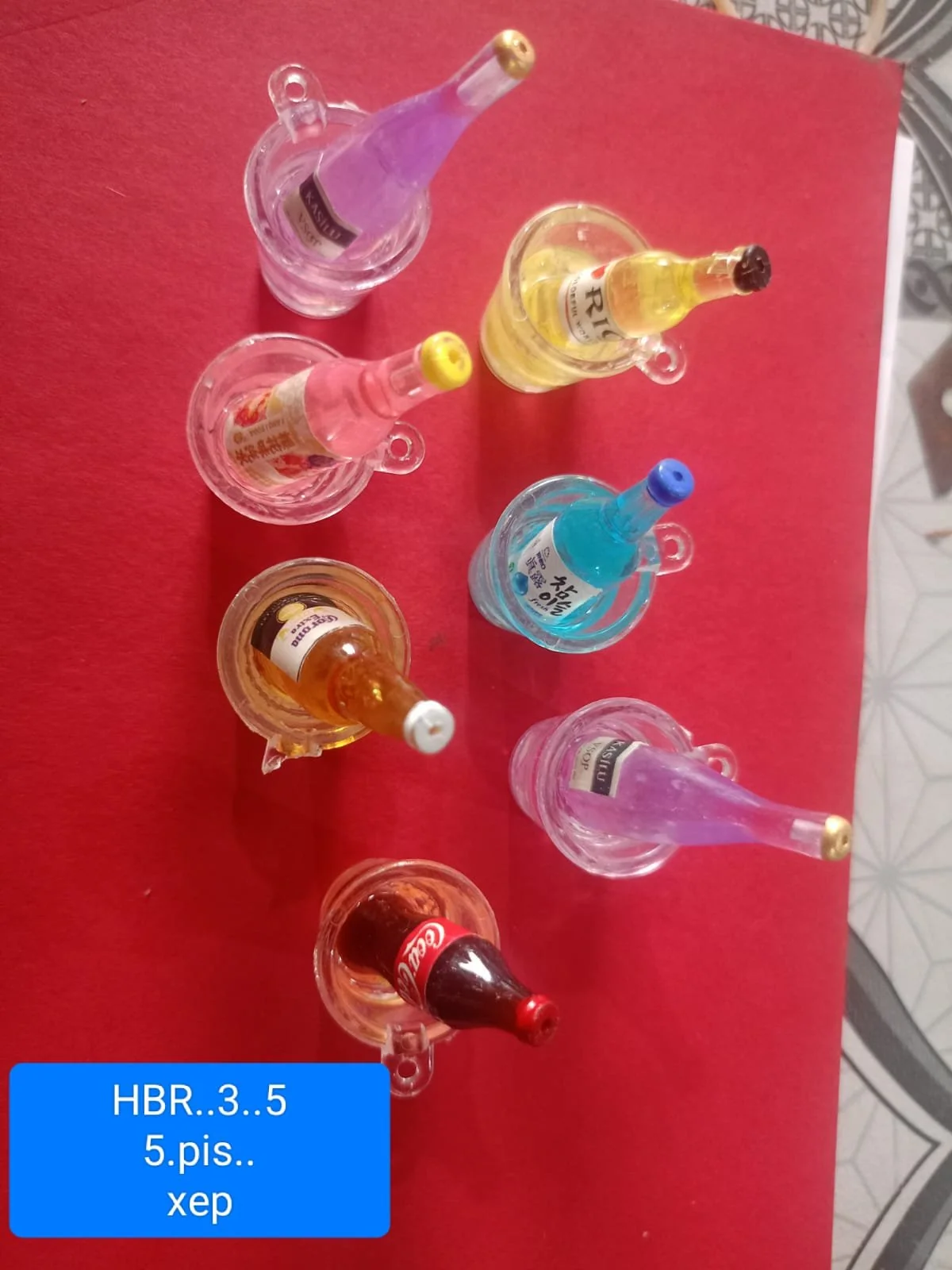 Mini blue bottle chars 10 pcs min qty 12 pkt