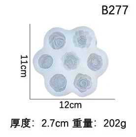 7 cavity flower pink mould