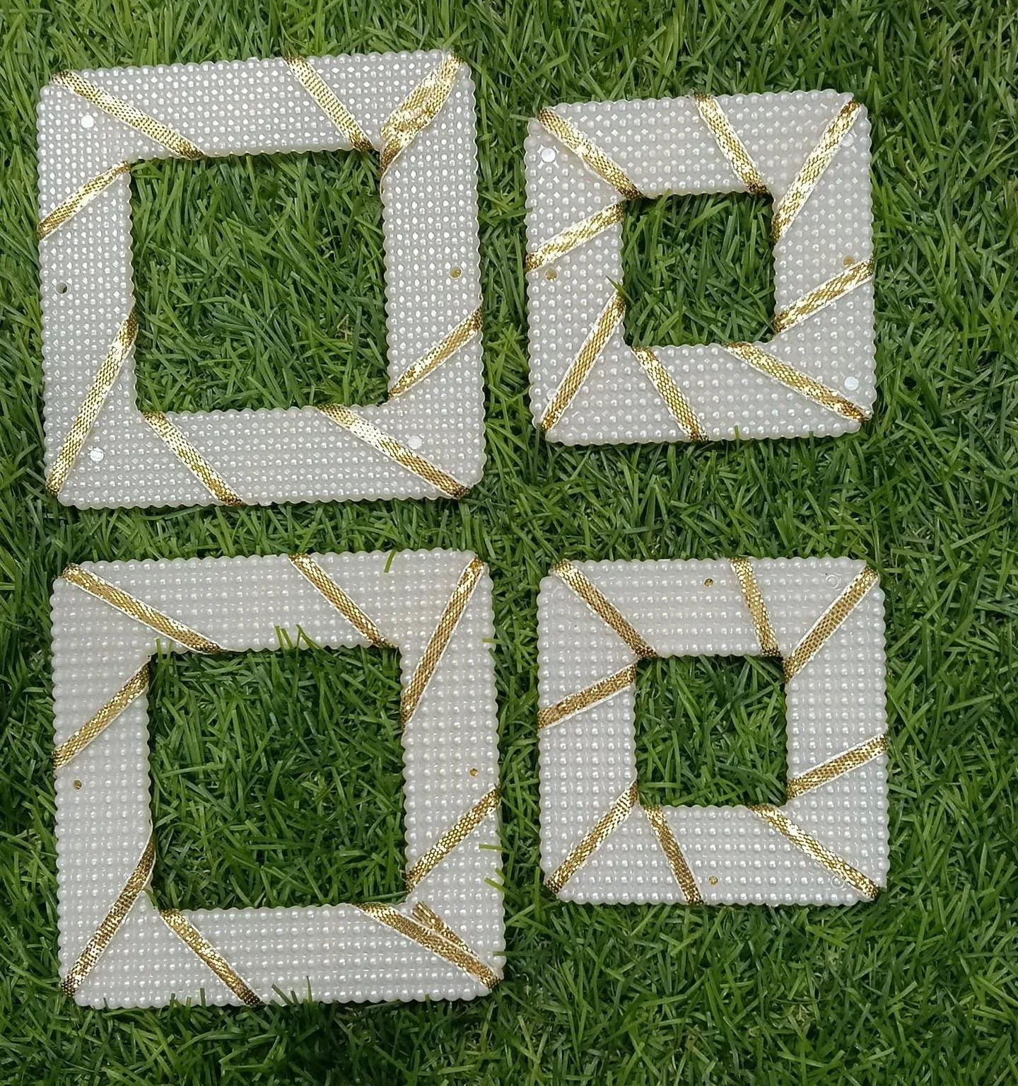 2 pcs square moti design size 3″”