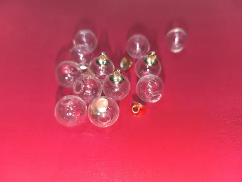 round mini empty glass bottle with golden cap 12 pcs pkt