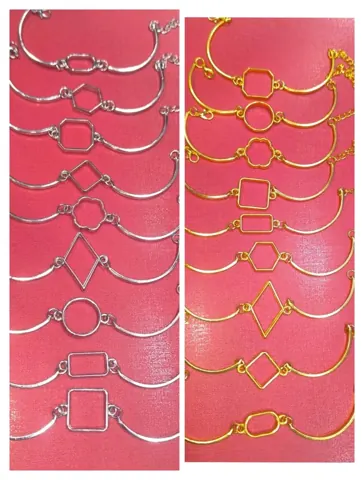 bazel kada bracelet 18 pcs pkt 9 desing gold and silver